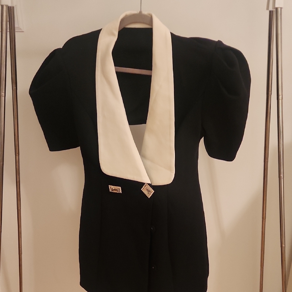 Elegant Black and White Women's Jacket